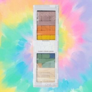 Colorful Wooden Tower Tumble Game. Jenga Type. New.